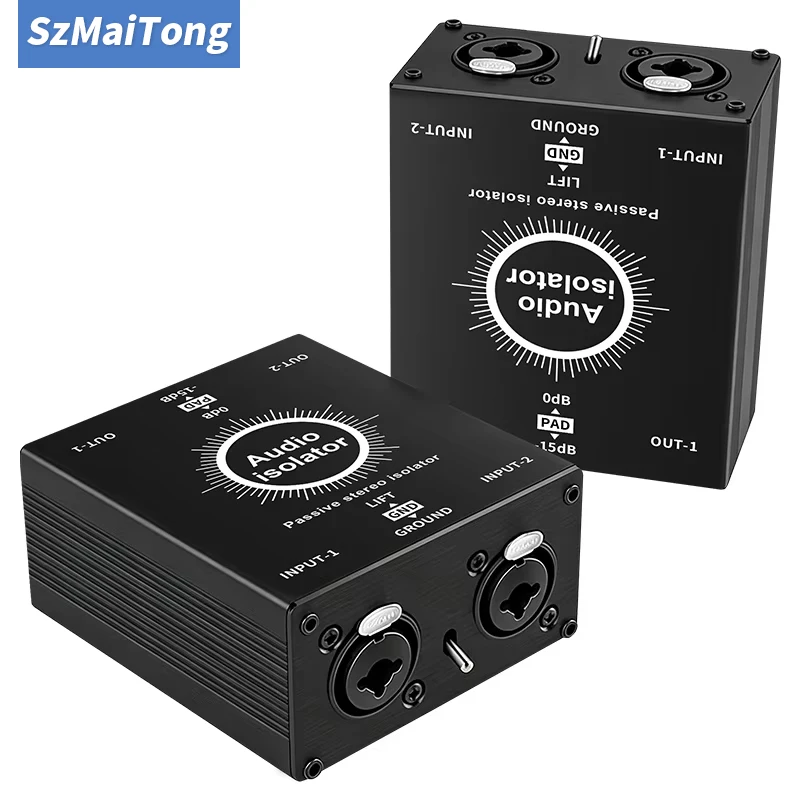 XLR 6.35 HiFi Stereo Version Audio Isolation Box Ground Loop Isolator Noise Filter Hum Eliminator for Audio System Eliminate Hum