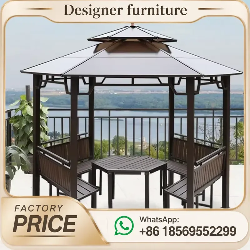 Outdoor Garden Gazebo Canopy Tent Waterproof Steel Frame With Mosquito Netting For Patio Party Wedding Modern Design