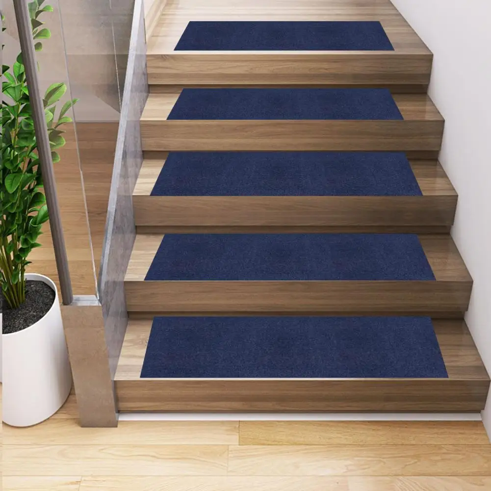 Stair Cover Non slip Self Adhesive Stair Mat Set Washable Wear resistant Step Rug with Contrast Color Wood for Safety