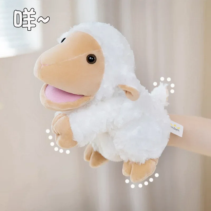Gefüllte Plüschtiere Spielzeug Hand Finger Story Puppet Kawaii Puppen Pädagogisches Babyspielzeug Ente Lamm Kuh Hund Pferd Kinder Geschenk – Detail 3
