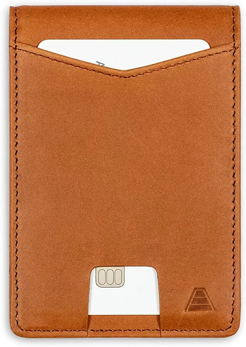 

Slim RFID Blocking Minimalist Bifold Wallet with Money Clip, Full Grain Leather - The Ranger (Tan)