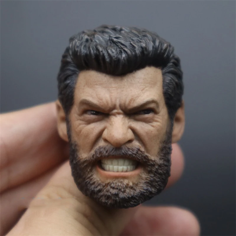 Big Sales 1/6 Uncle Male Wolf Angry Classical Version Head Carving Sculpture For 12inch Action Figures Collect