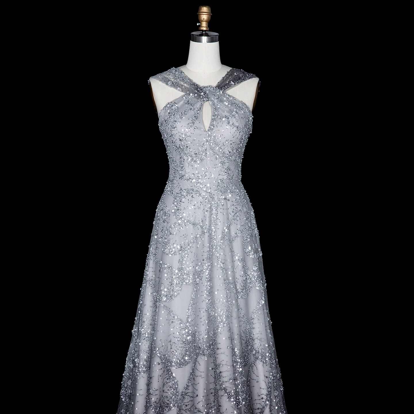 Sharon Said 2026 Neues Abendkleid in Farbverlauf Rosa mit Perlen, gedrehtem Neckholder, A-Linie, Dubai Arabisches Damen-Abendkleid SS709 Maßanfertigung – Detail 16