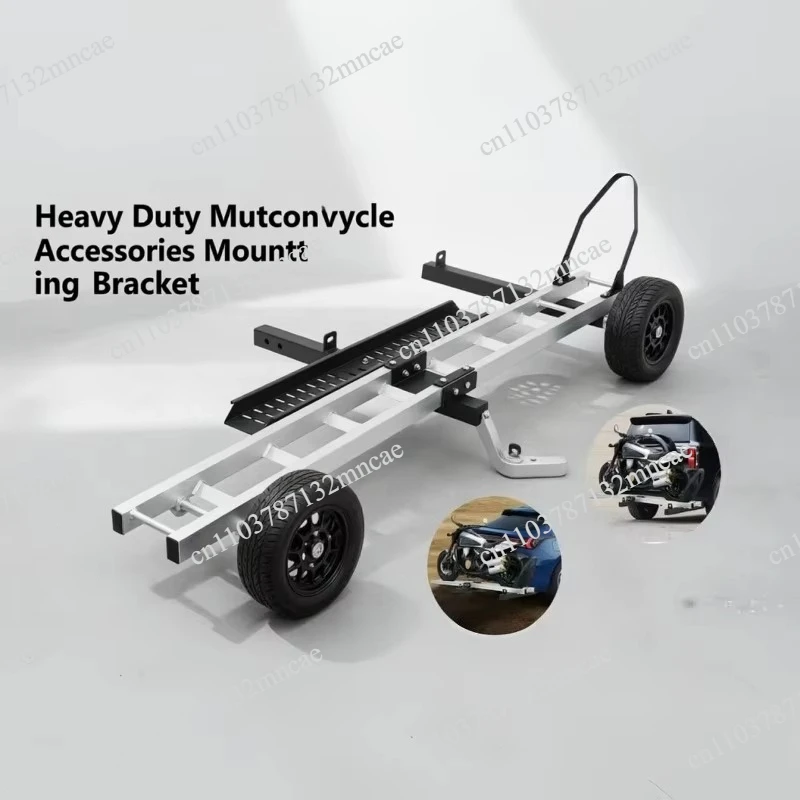 Motorcycle Hitch Mount Carrier Rack Aluminum Bracket Support Loading Ramp & Tire for Dirt Bike Transport Trailer Accessory