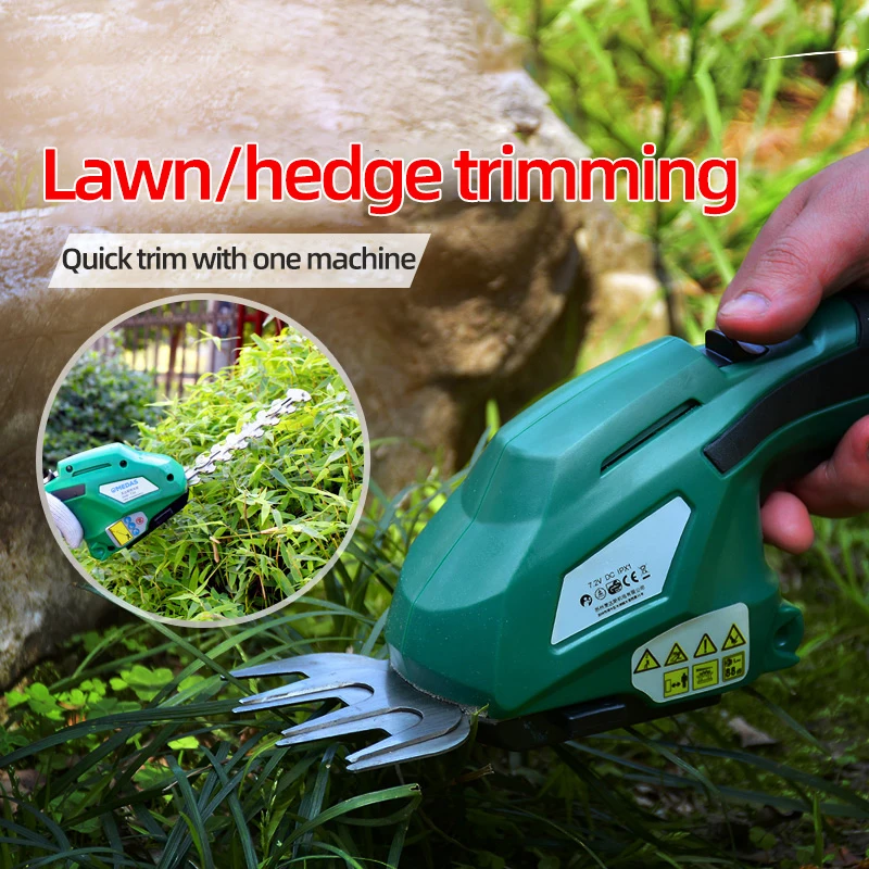 Lithium Battery Hedge Trimmer Household Rechargeable Tea Pruning And Trimming Dual-purpose Hedge Trimmer Small Lawn Mower