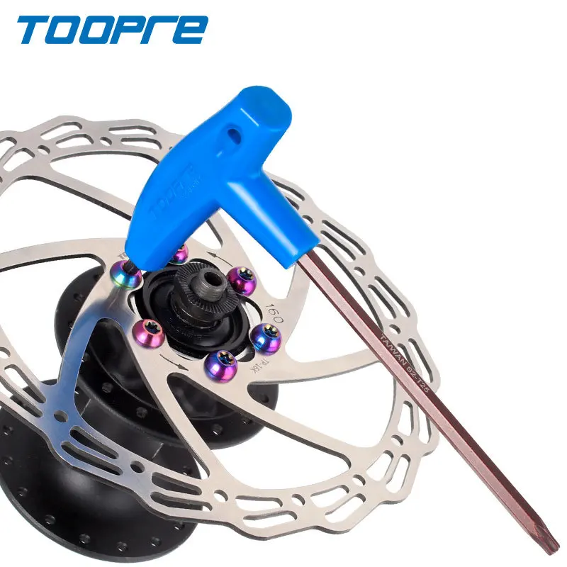 TOOPRE Mountain Bike T25 Plum Blossom Wrench S2 Alloy Steel Bicycle Rotor Disc Brake Disc Screw Installation And Removal Tool