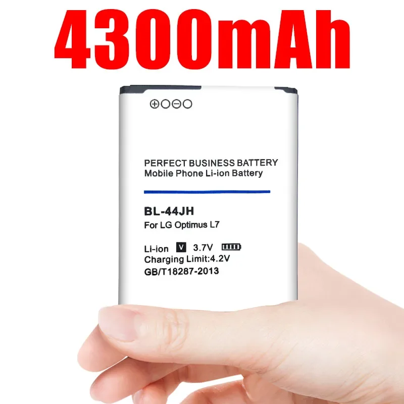 4300mah Bl-44jh Bl44jh Battery for Lg Optimus L4 Ii E440 L5 E460 E455 Ms770 L7 P700 P705