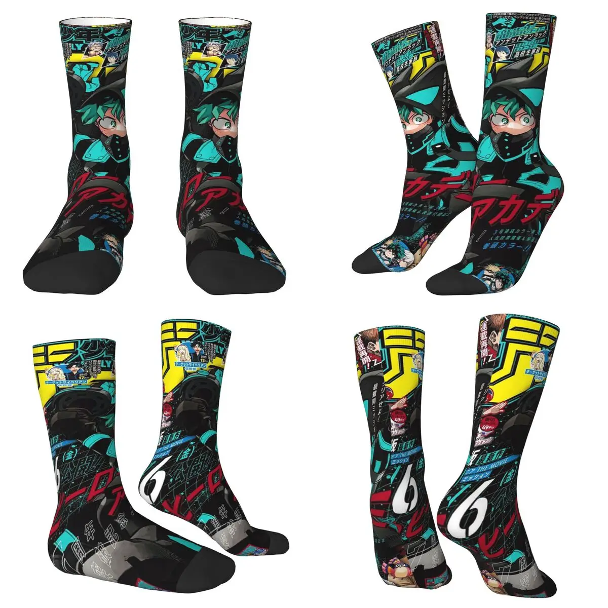 جوارب طاقم جميع المواسم My Hero Academia (16) جوارب عصرية طويلة إكسسوارات للرجال والنساء هدية عيد ميلاد