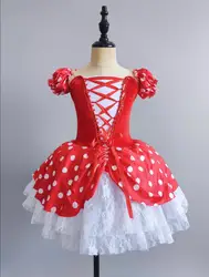 Romantico vestito da Ballerina vestiti da ballo Tutu di balletto rosso professionale Swan Lake Modern Dance Chorus Ballerina Party Dress Kids