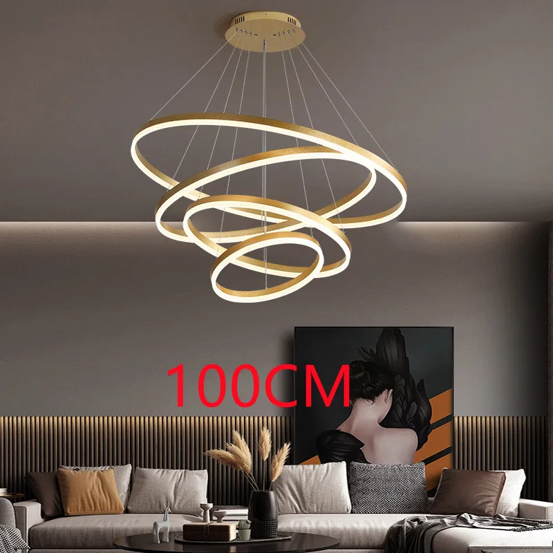 moderno 100cm anel redondo led pingente lampada pode ser escurecido para sala de jantar escada lustre casa decoracoes luminarias 01