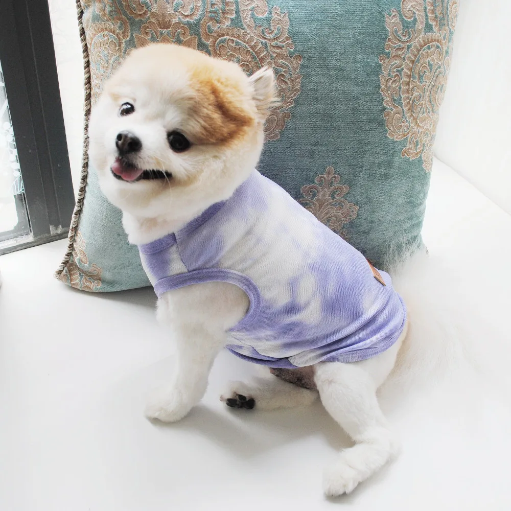 Cute Summer Dog Clothes Puppy Tshirt Korean Small Medium Cat Cooling Vests Cartoon Multicolored Pet Apparels Breeds Sportswear