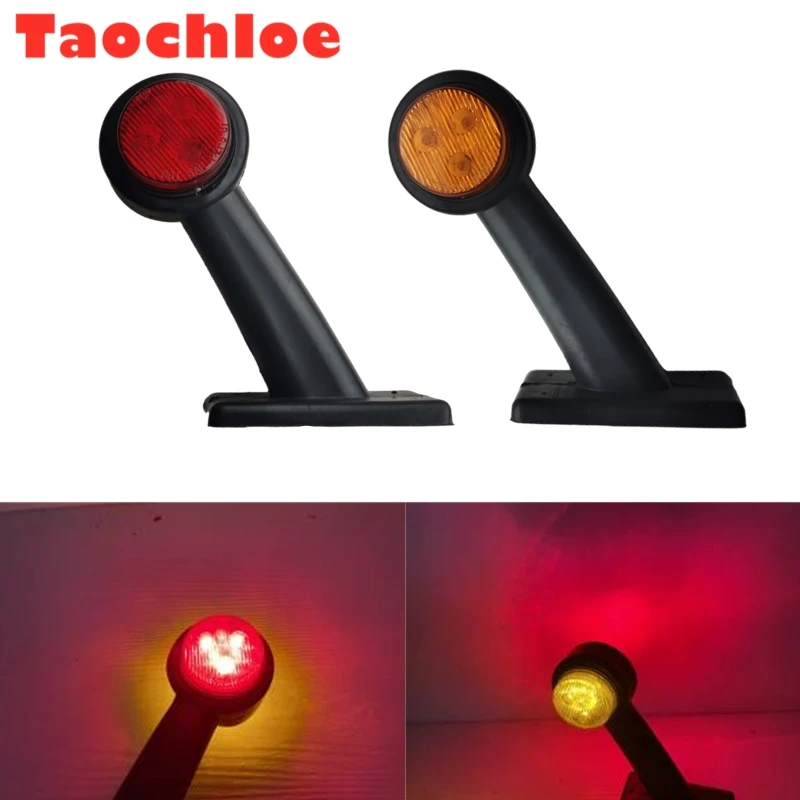 1 par 10-30v rojo ámbar Emark camión tallo luces camión indicador lateral luz contorno lámpara indicador remolque camión luz externa