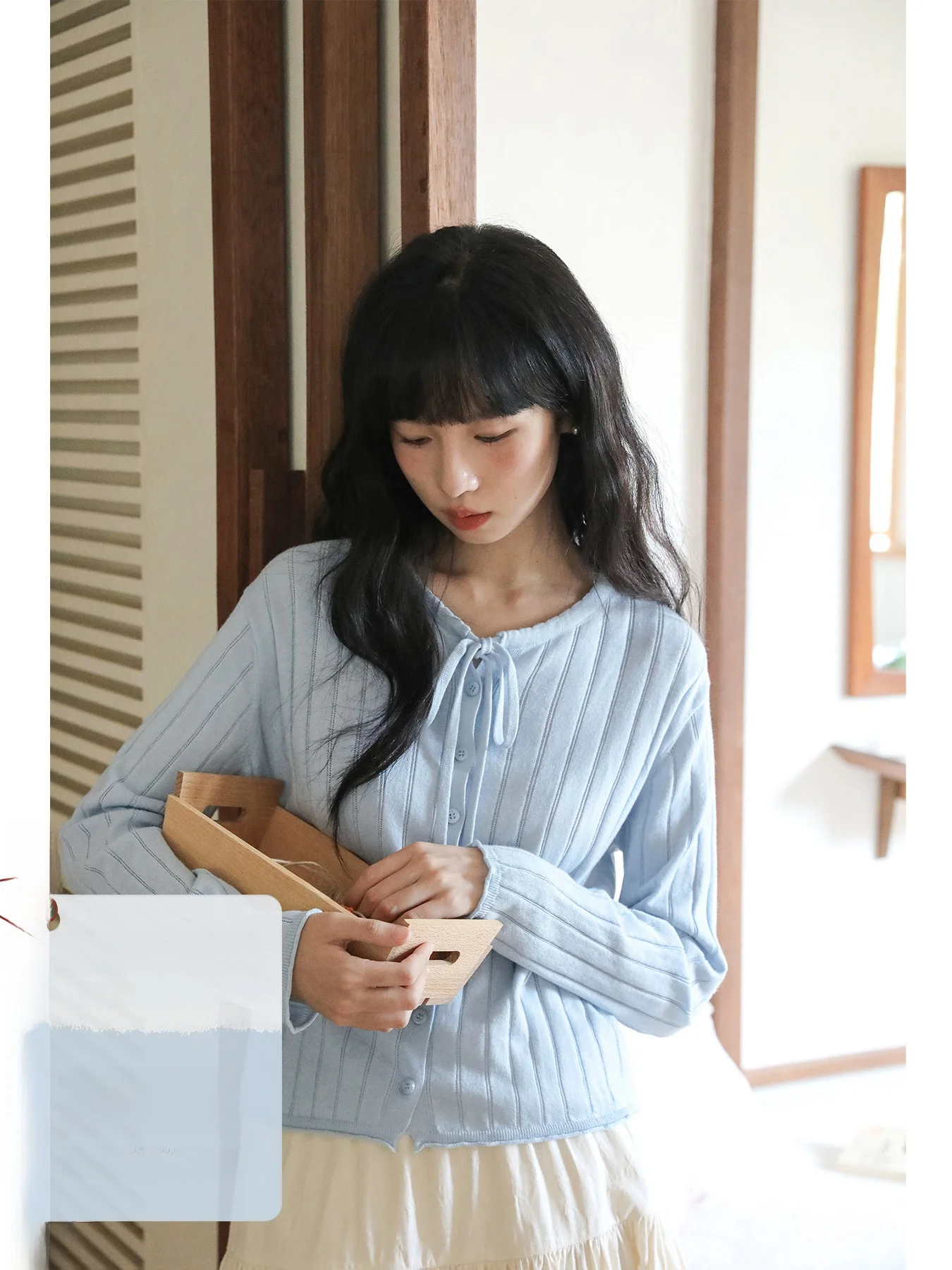 

Hague Park Silk Wool Knitted Cardigan Women Early Autumn Thin Sweater White irt Soft Netie Sle Commute Sle Straight Cut