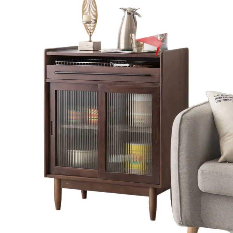

Nordic solid wood dining side cabinet household living room storage locker modern small apartment tea cabinet integrated kitchen