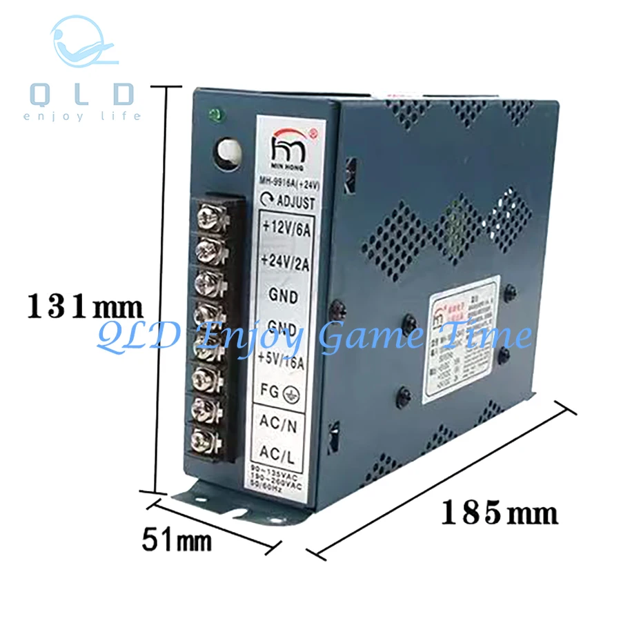 MH-16A(+24V) +5V/16A 12V/6A 24V/2A Arcade Switching Power Supply 100/240V Jamma Multicade For DIY Coin Game Machine Parts