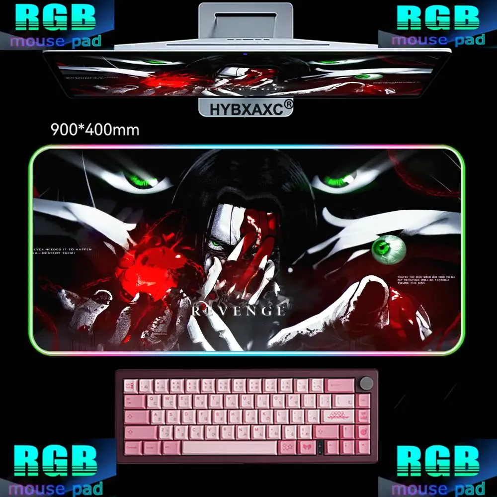 

RGB New Mousepad Anime Attack on Titan Mouse Pad Gaming Accessories PC Keyboard Rubber Non-slip Desk Mat Computer Table Carpet