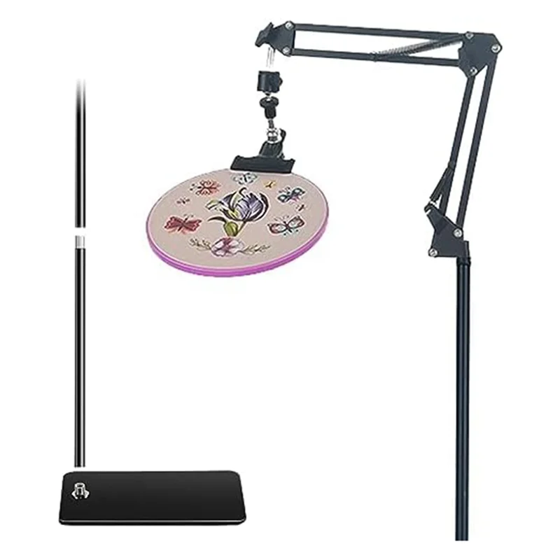 

AF89-Embroidery Hoop Holder Lap Stand Embroidery Holder Stand Adjust Metal For Embroidery Hoops