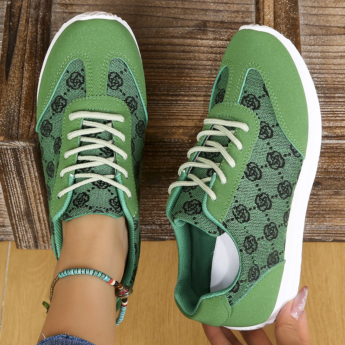 Frühling und Sommer Damen Designer Atmungsaktive Sneaker mit Kreuzriemen Flache Bequeme Freizeit-Walkingschuhe Zapatos De Mujer – Detail 3