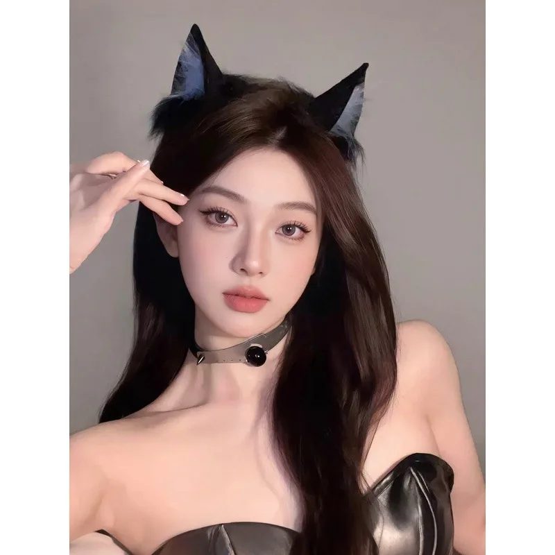 لطيف القط القط الأذن هيرباند 3D الحيوان الأذن الشعر التبعي الكورية نمط الطازجة الحلو أغطية الرأس للنساء مشبك شعر رائعتين