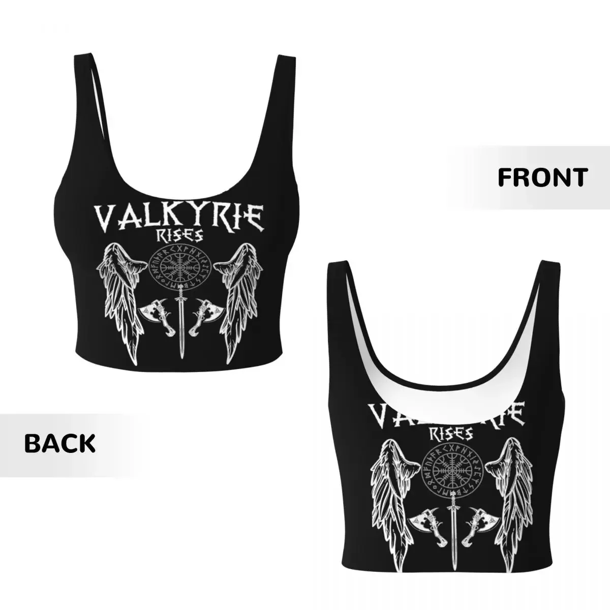 Custom Ladies Valkyrie Valkyrie Viking Valhalla Odin Fighter Gift Women Sports Vest Bra Gym Workout High Impact Crop Tank Top