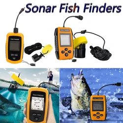100M Sonar Fish Finders 45 Degrees Sonar Coverage Echo Sounder Alarm Transducer Underwater Fishing Detector for Lake Sea Fishing
