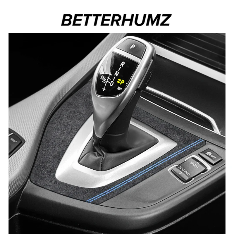 For BMW F20 F21 Series 1 Made of Alcantara Center Console Gear Shifter Panel Trim Stickers Performance Car Interior Accessories