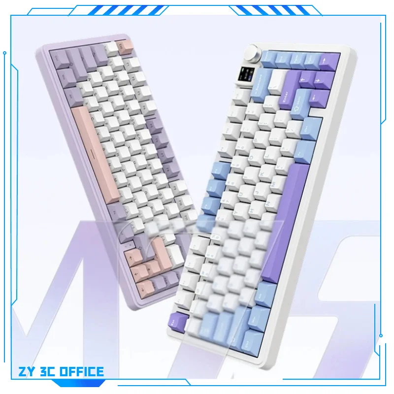 

Xinmeng M75 Mechanical Keyboard 81keys Three Mode Hot Swap Diy Screen Aluminium Alloy Rgb Backlight Win/Mac Game Peripherals