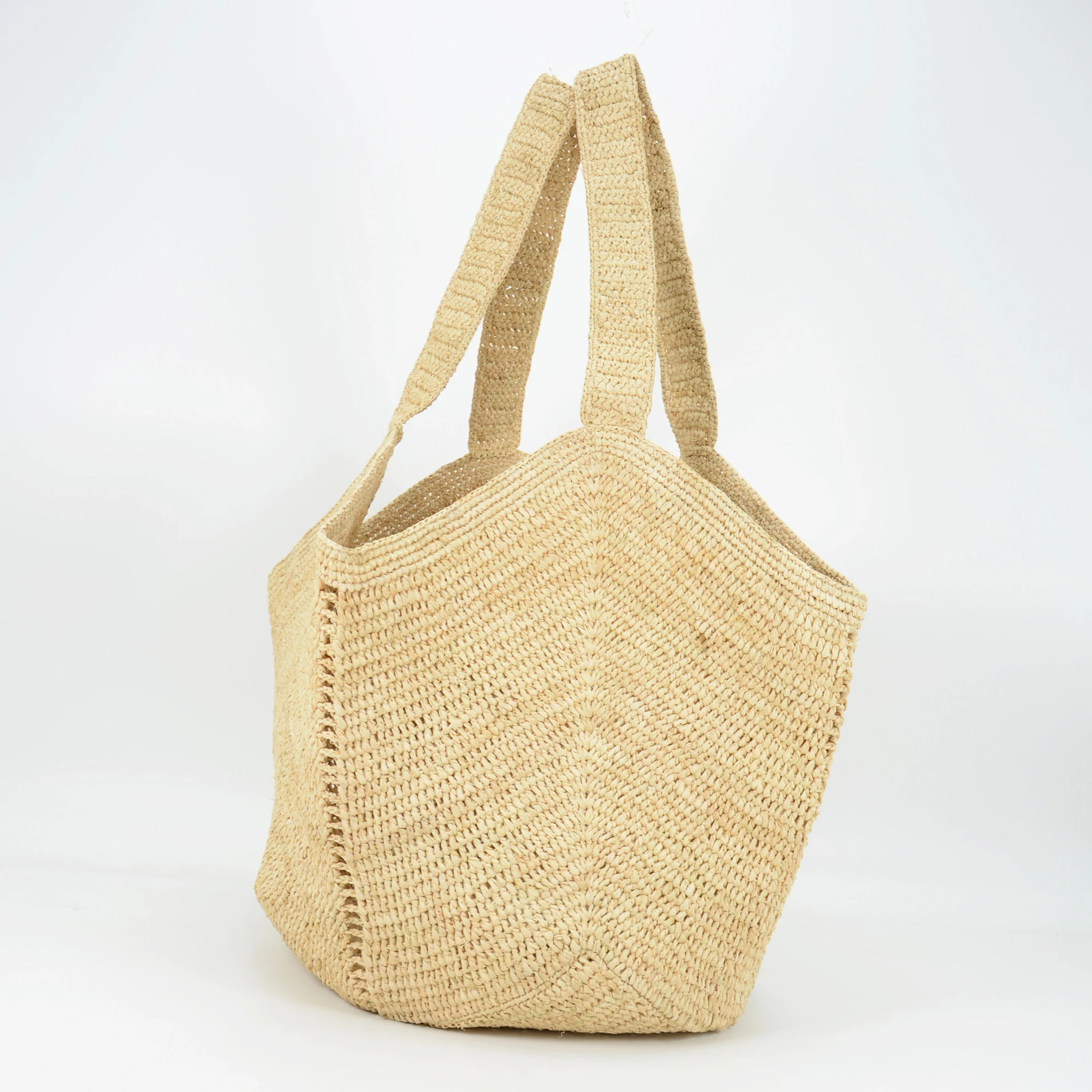 Summer Bucket Raffia Straw Bags for Women Rattan Shoulder Bag Handmade Woven Beach Handbags Female Large Capacity Totes Unlined