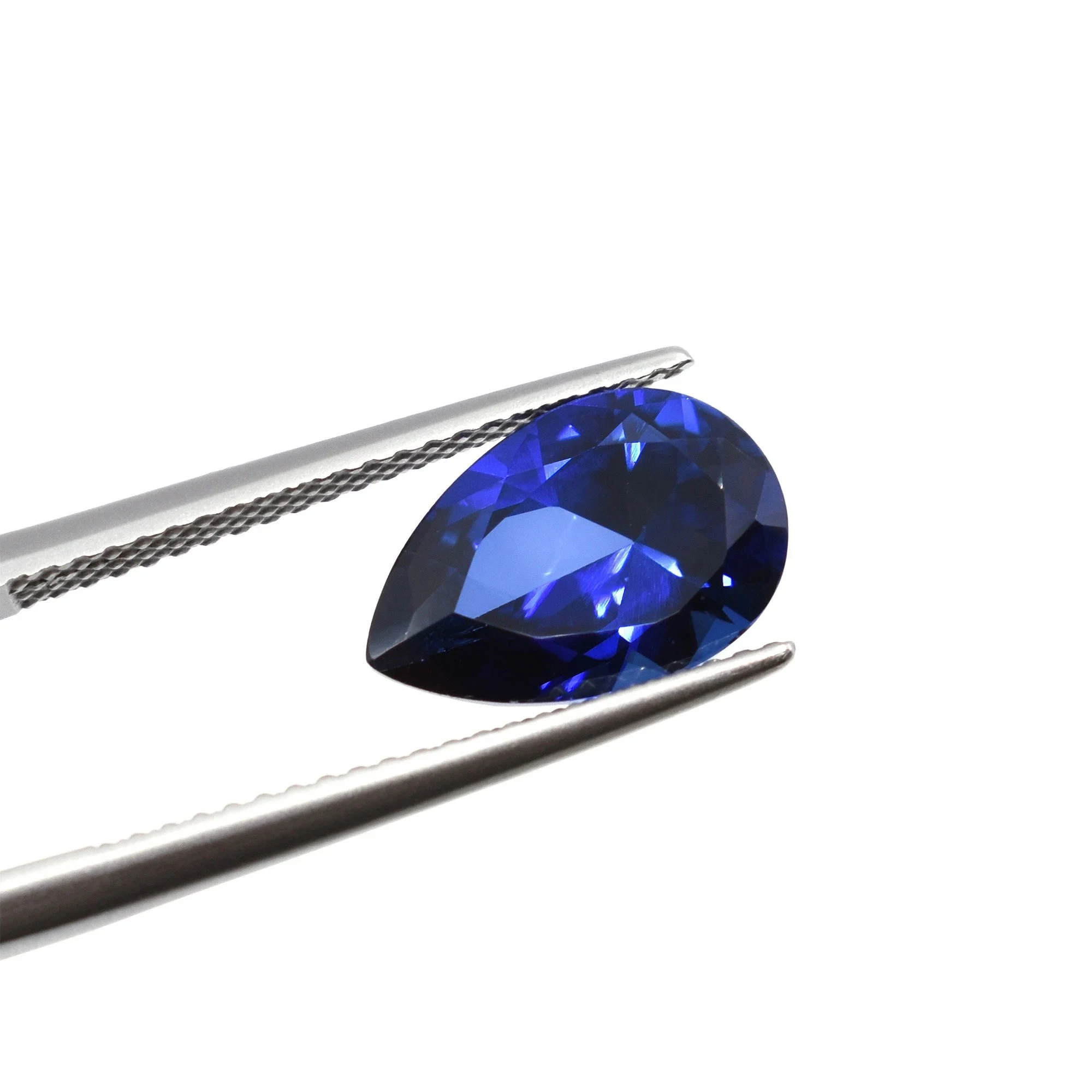 Lab Created Synthetic Sapphire Blue Corundum Pear Faceted Loose Gemstone for Jewelry Making - Multiple Sizes Available