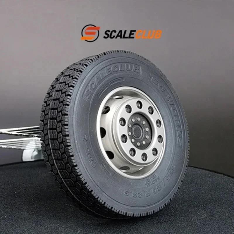 RC 1/14 1 Paar Metall-Vorderradnaben-Felgenhalter für Tamiya Hydraulikbagger Lader Muldenkipper VOLVO Anhänger Kipper DIY-Teile – Detail 5