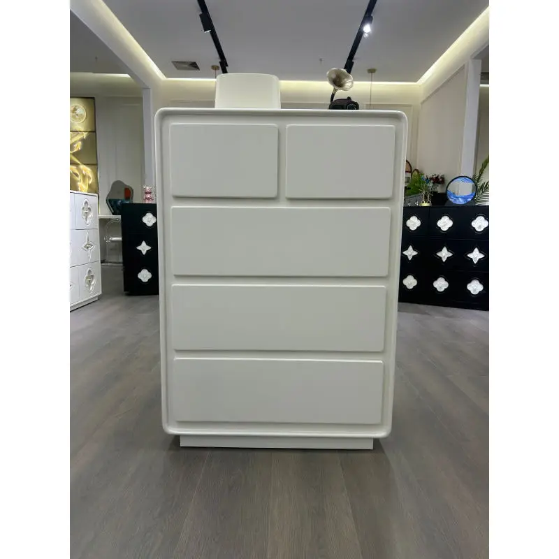 

Modern 5-Drawer White Wooden Dresser for Women Sunrise Bedroom Chest Drawers with Contemporary Design for Living Room Usepromote