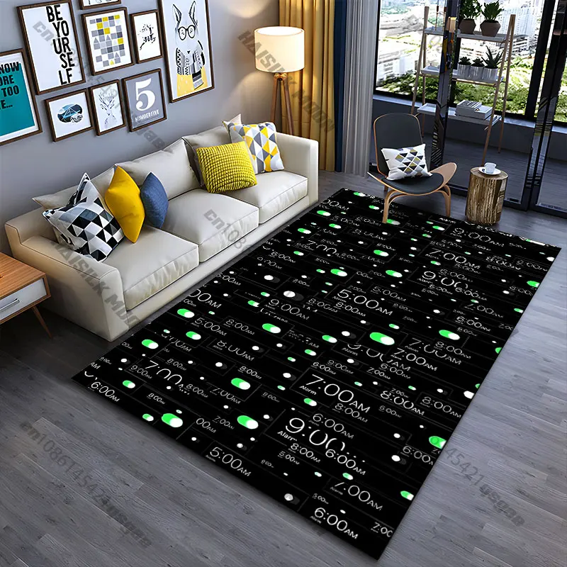 Multiple alarms overlapping on screen carpet Yoga living room room decor children's crawling mat doormat area rug