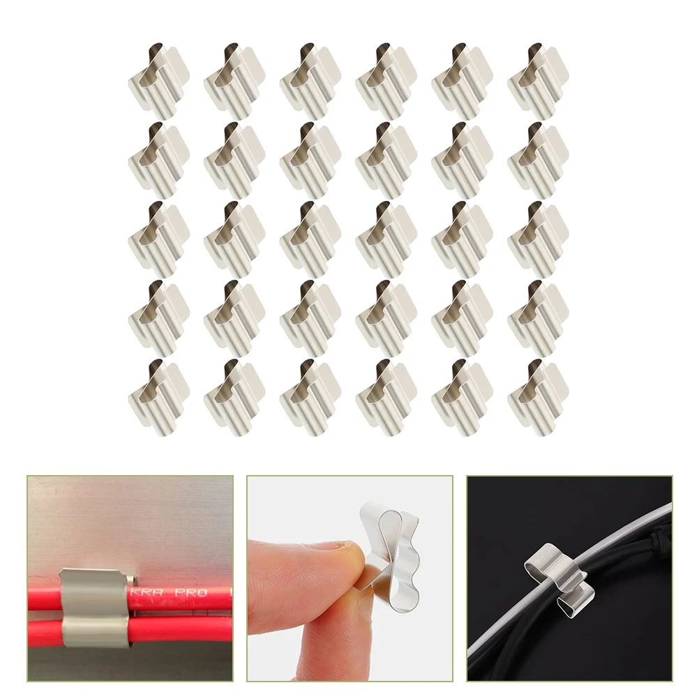 30 Pcs Photovoltaic Cable Clamp Trailer Clip Solar Panel Clips Wire Tidy Pv Module Management Stainless Steel