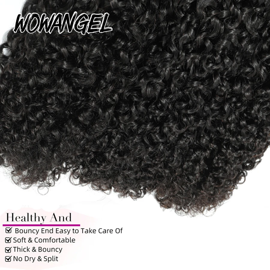 WOWANGEL 30 Zoll Pixie Lockige Echthaar-Bündel 100% Echthaar Brasilianische Jungfrauen-Haarverlängerungen Doppelt Gewebtes Tiefes Lockiges Haarbündel – Detail 6