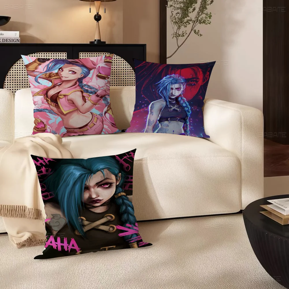 

A-Arcane L-League Of L-Legends Game Role J-Jinx Pillow Anime Pillow Sofa Bed Head Pillow Cover Cushion Cover 45x45 Cm Fashion