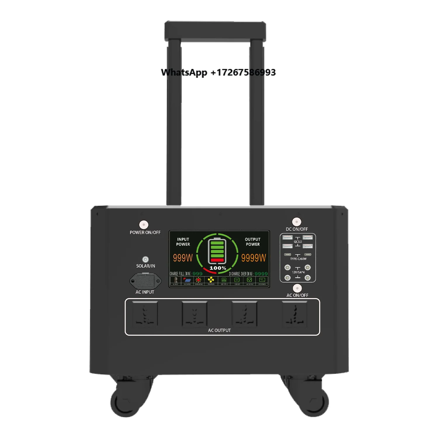 

3.5kw 2.3 KWH GB/T Type1 Type2 Tela Portable Solar Battery Charger Camping Trolly EV Charger With Battery Wheels Battery