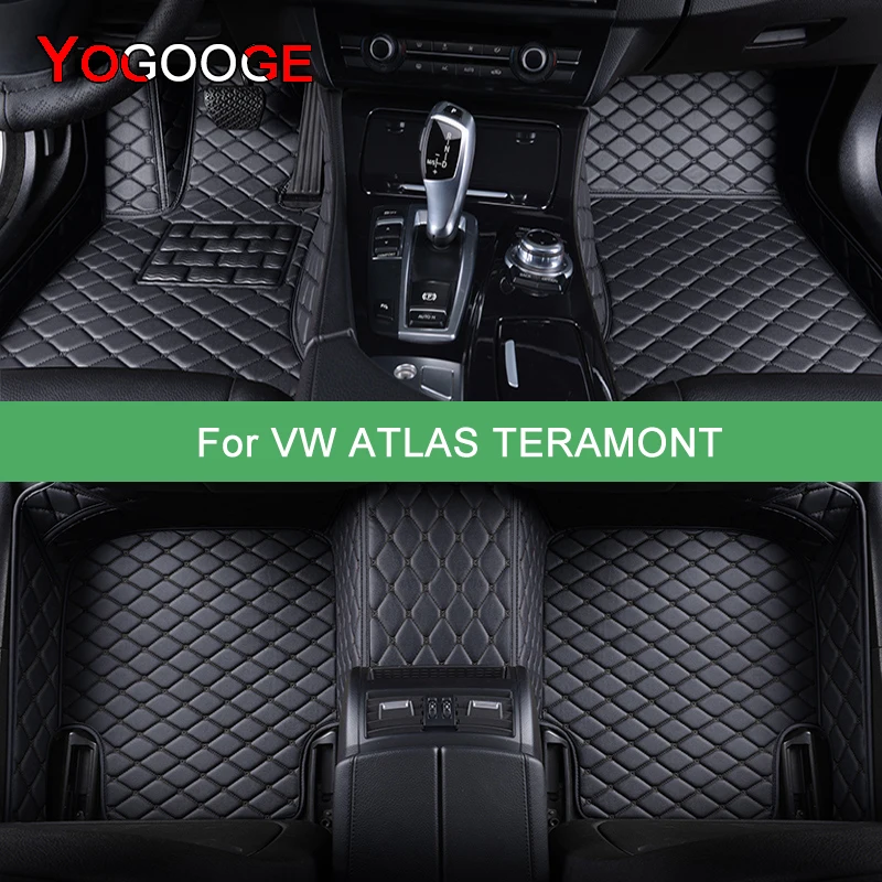 

YOGOOGE Custom Car Floor Mats For VW Atlas Teramont Auto Carpets Foot Coche Accessorie