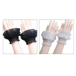 Lovley Fake Sleeves Layered Lace Cuff Stretch Bracelet False Sleeves Wrist Cuffs