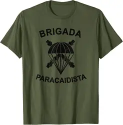 Brigada Paracaidista Bripac Ejército Español Paraca Militar Camiseta Short Sleeve Casual 100% Cotton Shirts