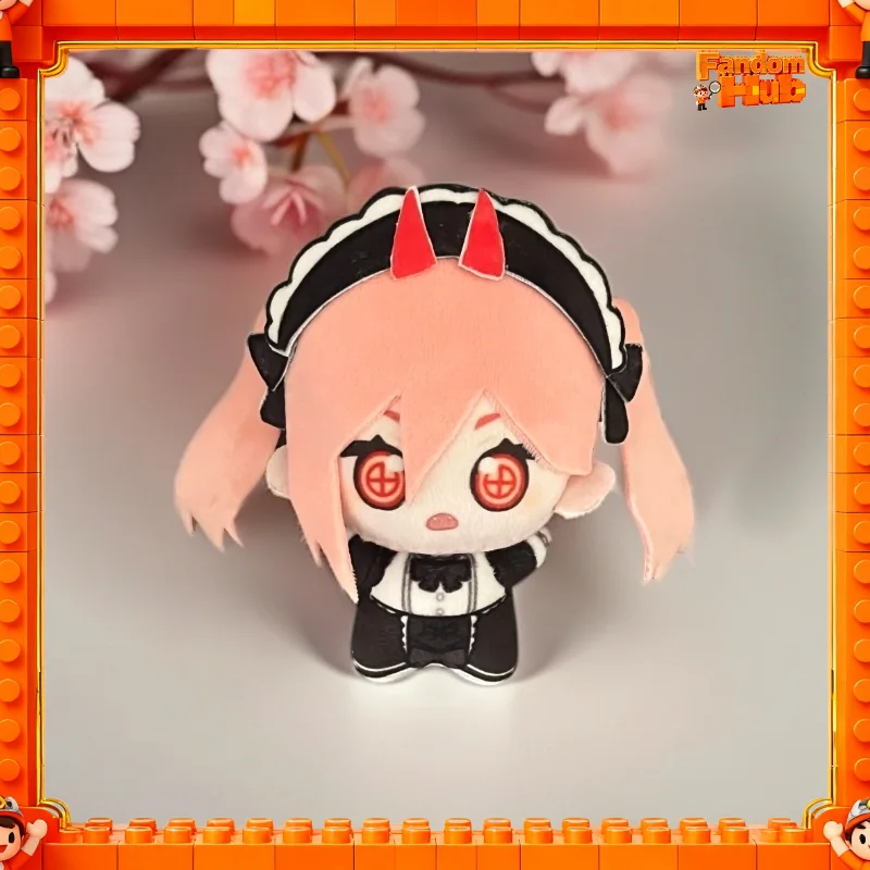Chainsaw Man Power 10cm Plush Doll Anime Peripheral Q Version Maid Outfit Cotton Stuffed Toy Collectible for Anime Fans