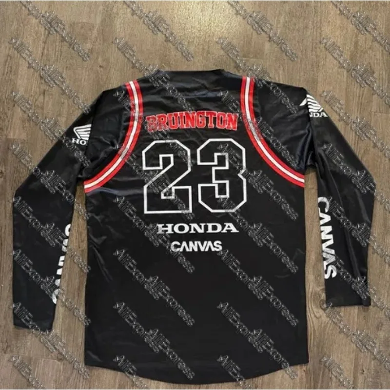 

3D-печать Motociclista Biker Deportiva с длинным рукавом # 23, быстросохнущая футболка Honda Riding Top для мужчин и женщин, весна-осень