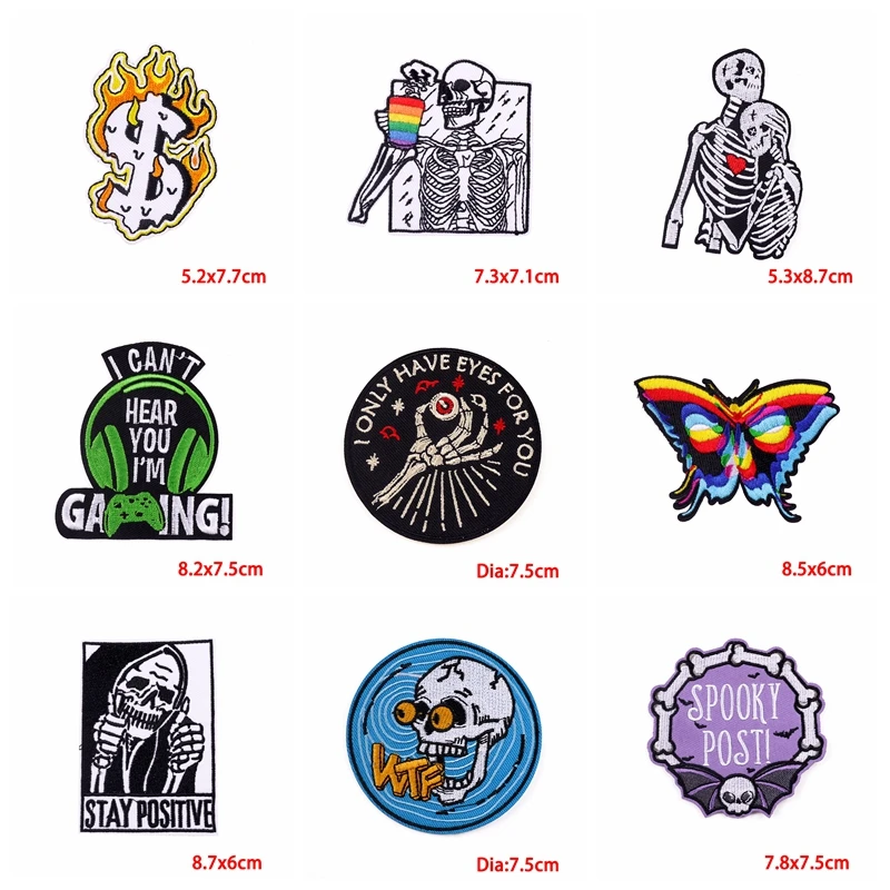 Parches termoadhesivos punk llama calavera para chaquetas mezclilla - imagen 4