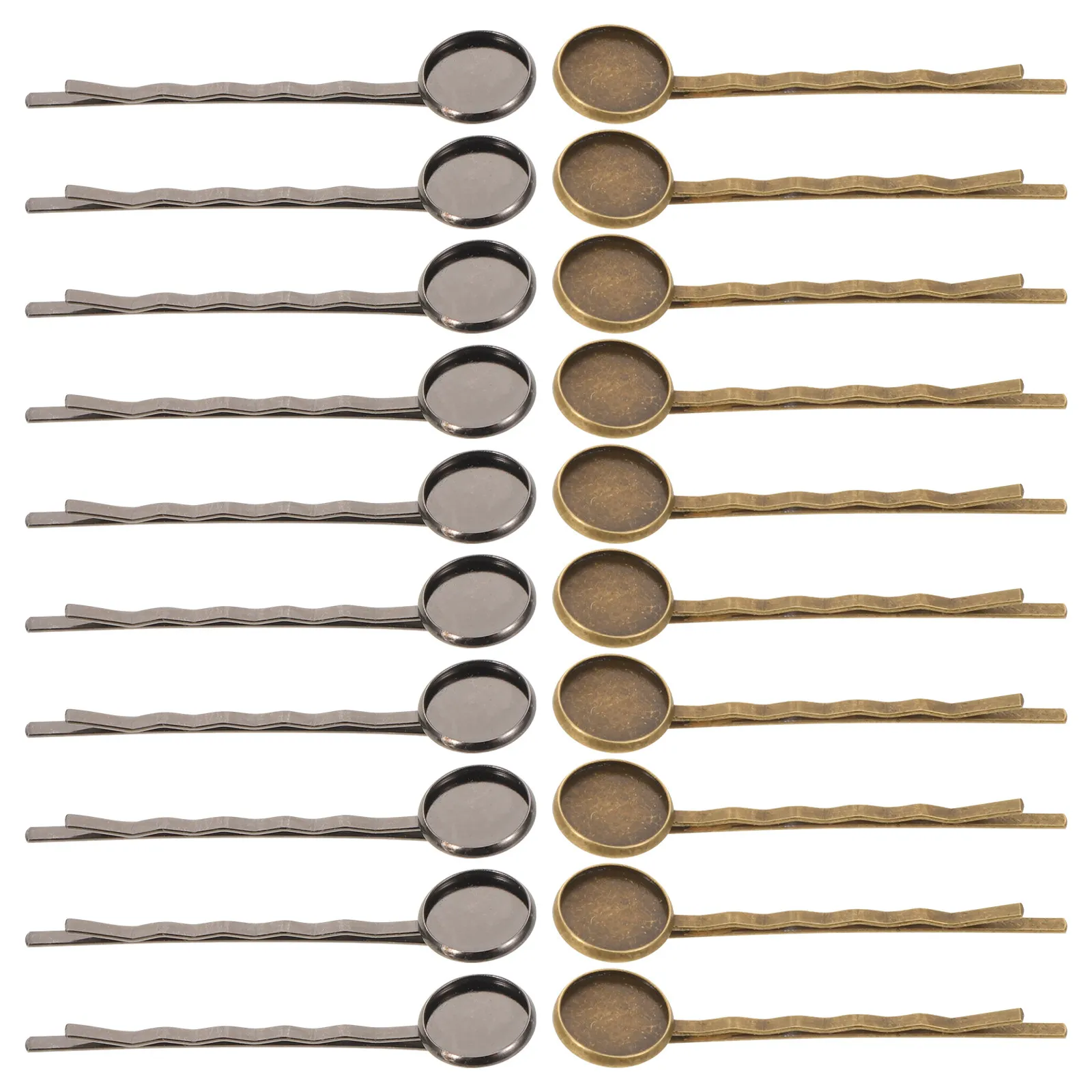 

40Pcs Hairclip Base Blank Round Tray 12Mm Inner Diameter Metal Hair Clips for DIY Cabochon Hairpin Making Findings