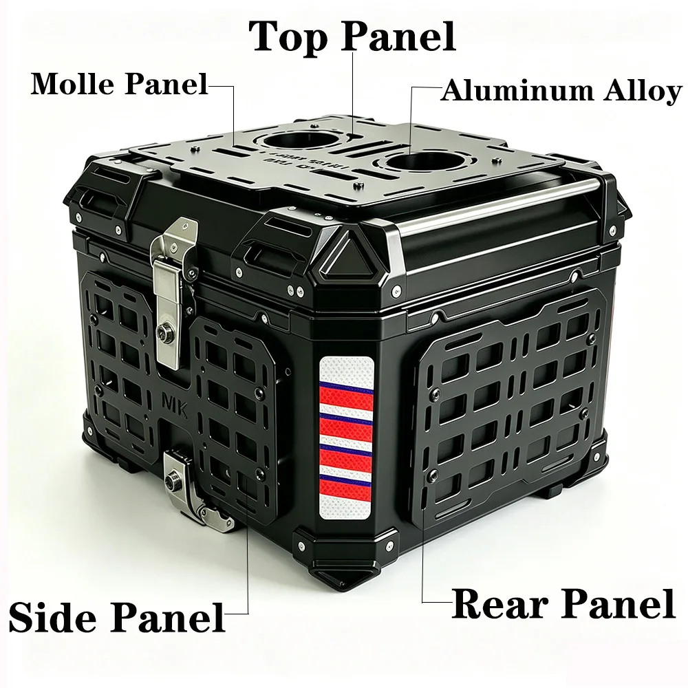 4PCS Motorcycle Top Case Molle Panel Multi Functional Tactical Expansion Panel Universal Trunk Modular Organizer Storage