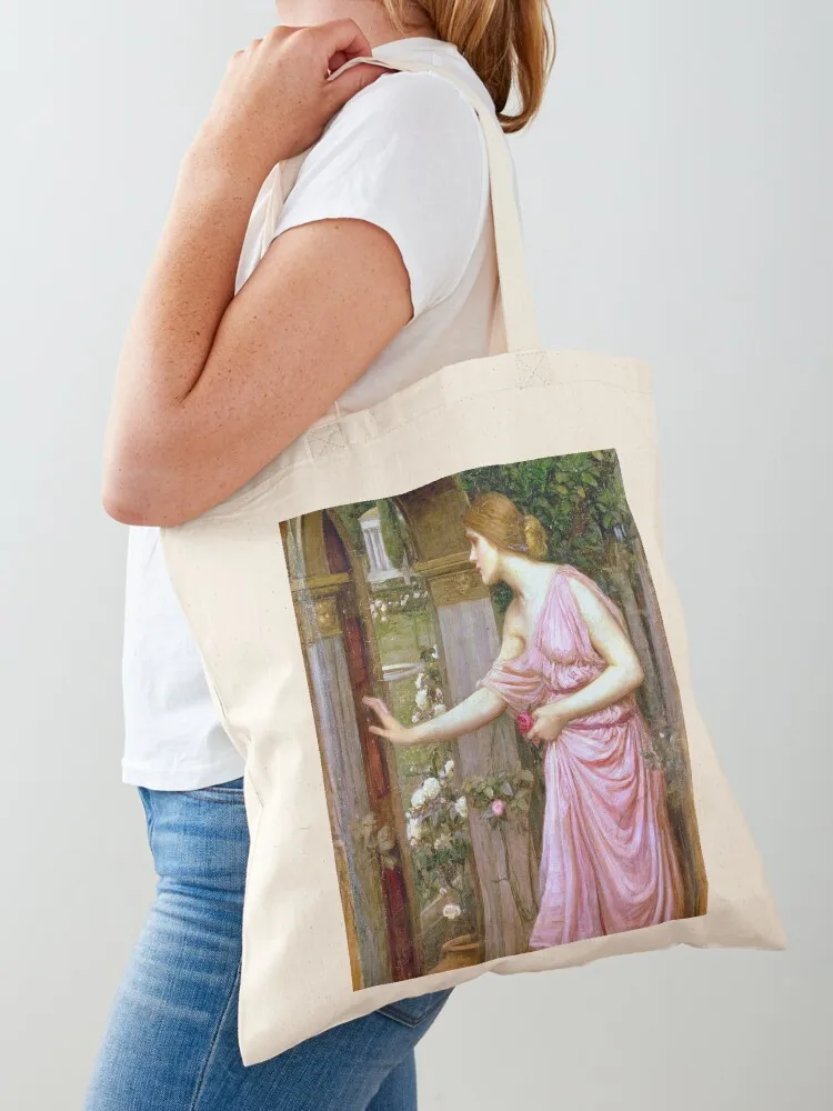 Psyche Entering Cupid's Garden - John William Waterhouse Tote Bag shopper bag women bags luxury women Canvas Tote Bag