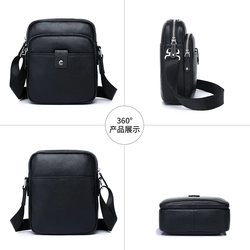 Genuine Leather Chest Top Layer Cowhide Casual Sports Small Backpack Simple Business Versatile Crossbody Men's Shoulder Bag