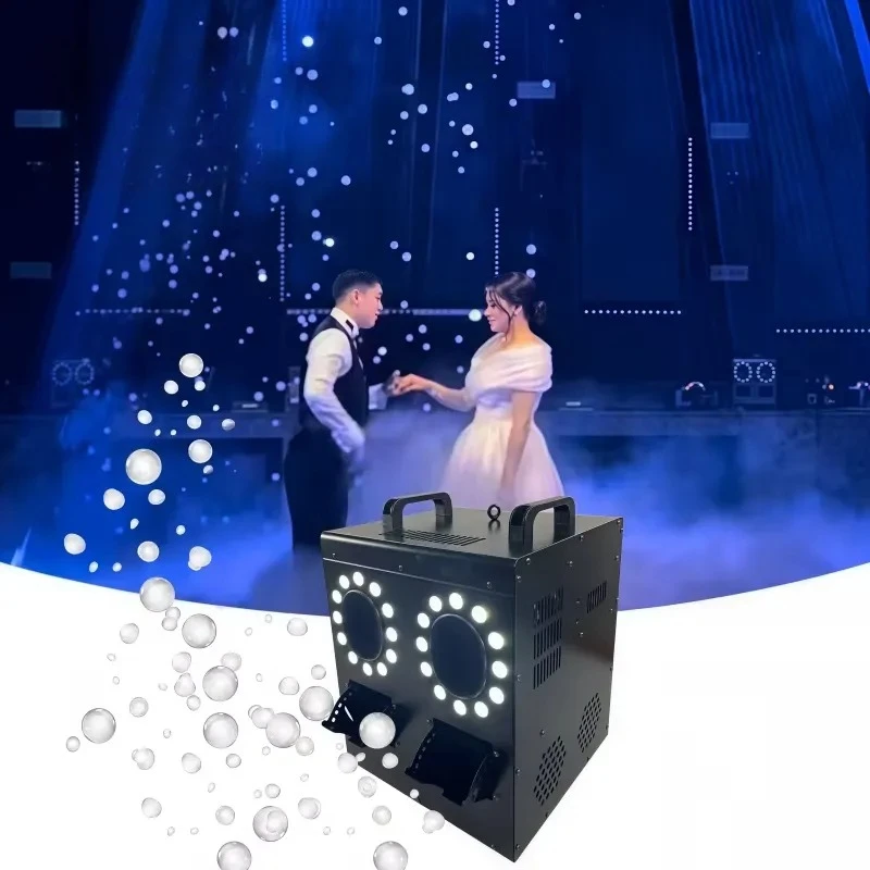 Professional 3-in-1 LED Fog Bubble Machine Small Remote DMX Control Stage Wedding Power Top