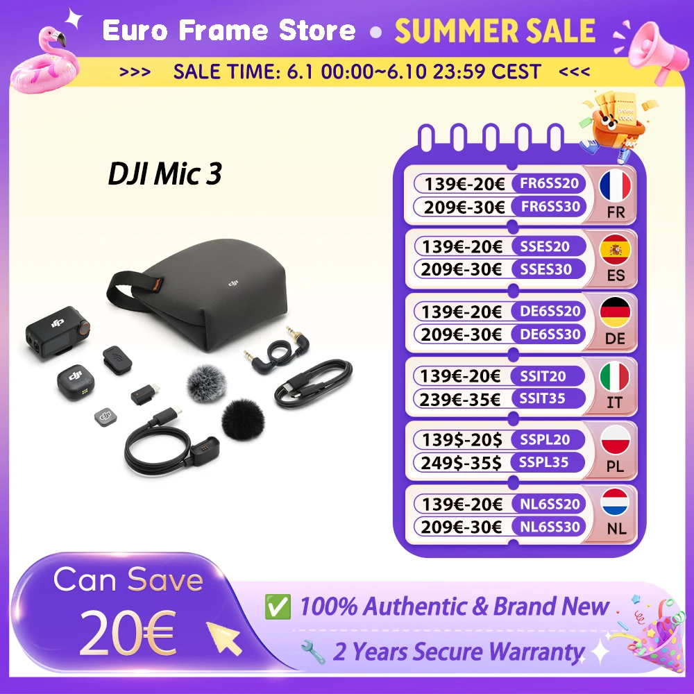 DJI Mic 3 Micrófono Lavalier inalámbrico ultraligero Tiempo y velocidad extendi…