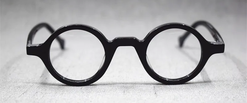 HONKAN Kleine Acetat-Brillenfassung Vintage Runde Handgefertigte Vollrand-Brillengestelle für Herren und Damen Kurzsichtigkeit Lesebrille – Detail 17