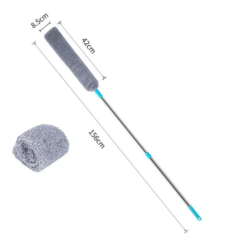 Brosse à poussière télescopique avec long manche, nettoyeur d'espace, chevet, canapé, livres, dépoussiérage, ménage, outils